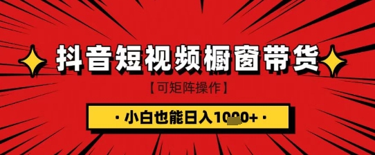抖音短视频食品橱窗带货，小白轻松上手日入1k+【揭秘】-财兔窝项目网