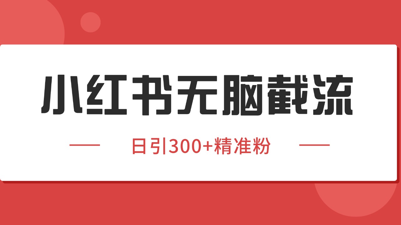 小红书截流同行客源，独家野路子获客玩法 日引200+暴力获客-财兔窝项目网