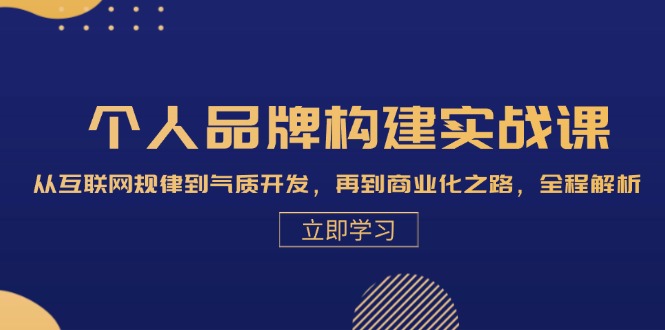 个人品牌构建实战课：从互联网规律到气质开发，再到商业化之路，全程解析-财兔窝项目网