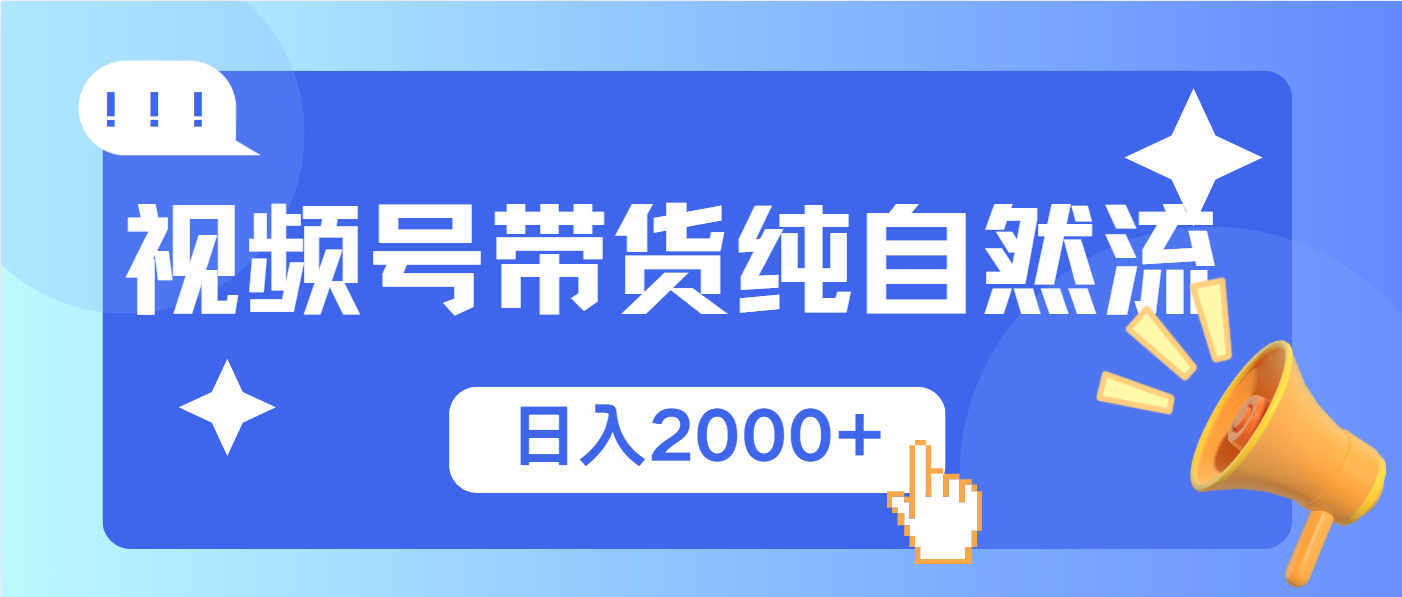 视频号带货，纯自然流，起号简单，爆率高轻松日入2000+-财兔窝项目网