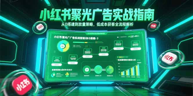 小红书聚光广告实战指南，从0搭建到放量策略，低成本获客全流程解析-财兔窝项目网