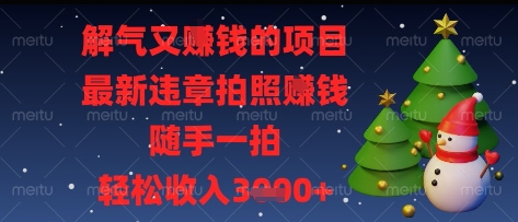 解气又挣钱的项目，最新违章拍照挣钱，随手一拍，轻松收入多张【揭秘】-财兔窝项目网