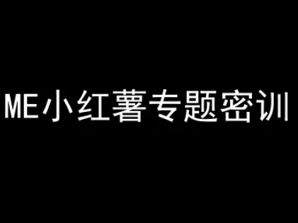 ME小红薯专题密训-小红书电商教程-财兔窝项目网