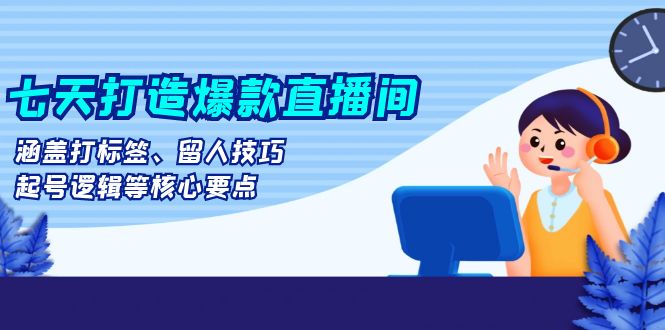 七天打造爆款直播间：涵盖打标签、留人技巧、起号逻辑等核心要点-财兔窝项目网