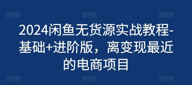 2024闲鱼无货源实战教程-基础+进阶版，离变现最近的电商项目-财兔窝项目网
