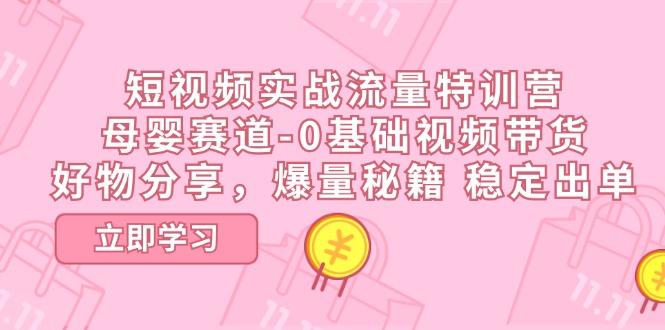 短视频实战流量特训营，母婴赛道-0基础带货，好物分享，爆量秘籍 稳定出单-财兔窝项目网