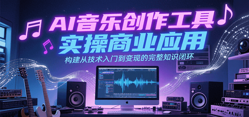 AI音乐创作工具实操商业应用，构建从技术入门到变现的完整知识闭环-财兔窝项目网
