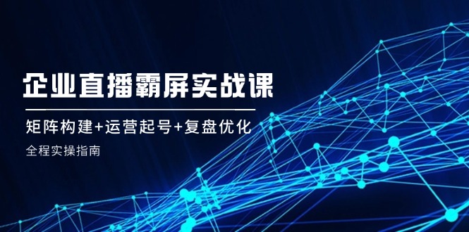 企 业 直 播 霸 屏实战课：矩阵构建+运营起号+复盘优化，全程实操指南-财兔窝项目网