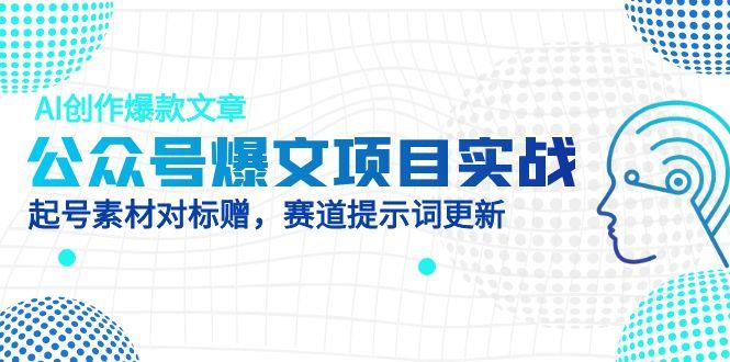 公众号爆文项目实战，AI创作爆款文章，起号素材对标赠(附赛道AI提示词-财兔窝项目网