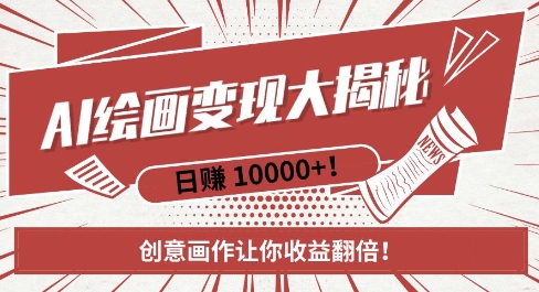AI梦境绘画致富秘籍，复制粘贴，新手也能快速掌握，创意画作让你收益翻倍-财兔窝项目网