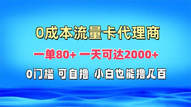 免费流量卡代理一单80+ 一天可达2000+-财兔窝项目网