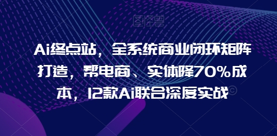 Ai终点站，全系统商业闭环矩阵打造，帮电商、实体降70%成本，12款Ai联合深度实战【0906更新】-财兔窝项目网