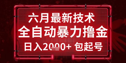 六月最新技术全自动暴力撸金，稳定日入2k+包起号，长期稳定【揭秘】-财兔窝项目网