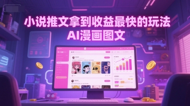 小说推文拿到收益最快的玩法，AI漫画图文-财兔窝项目网
