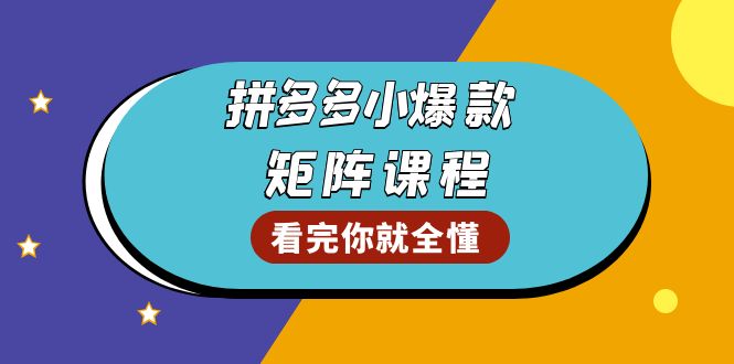 拼多多爆款矩阵课程：教你测出店铺爆款，优化销量，提升GMV，打造爆款群-财兔窝项目网