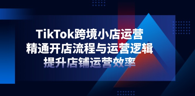 TikTok跨境小店运营，精通开店流程与运营逻辑，提升店铺运营效率-财兔窝项目网