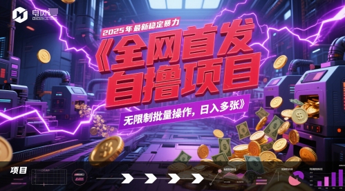 全网首发，2025年最新稳定暴力全自动自撸项目，无限制批量操作，日入多张【揭秘】-财兔窝项目网