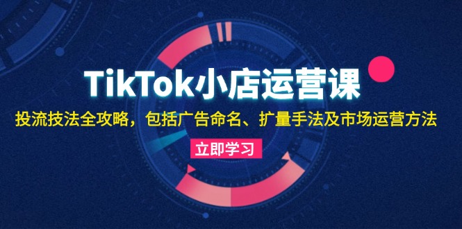 TikTok小店运营课：投流技法全攻略，包括广告命名 扩量手法及市场运营方法-财兔窝项目网