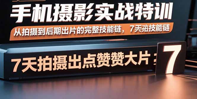 手机摄影实战特训，从拍摄到后期出片的完整技能链，7天拍出点赞大片-财兔窝项目网