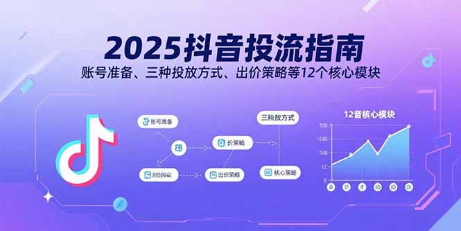 2025抖音投流指南，账号准备、三种投放方式、出价策略等12个核心模块-财兔窝项目网