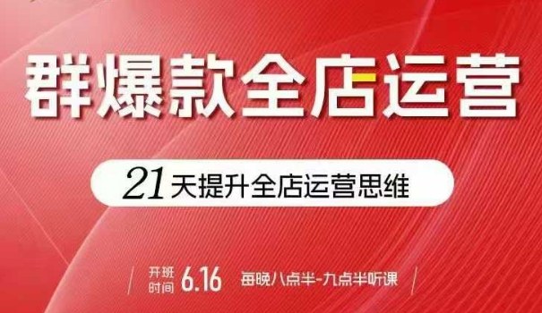 贾真电商群爆款全店运营，21天提升全店运营思维，起店、全店运营爆款不断-财兔窝项目网