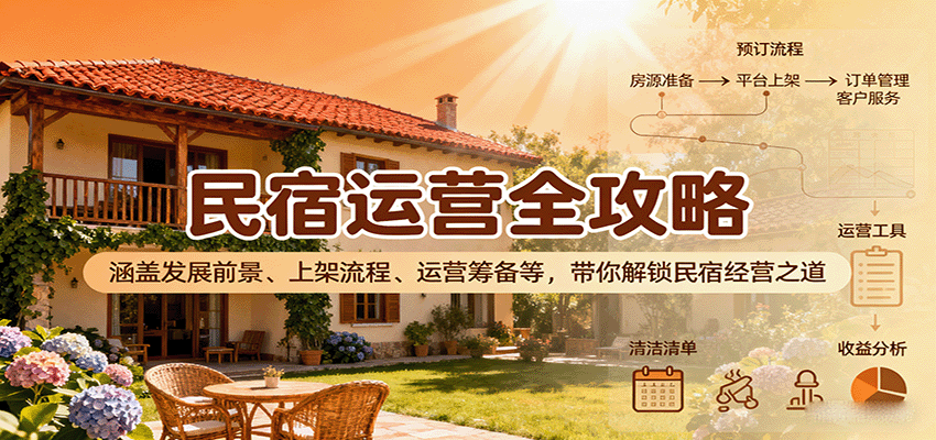 民宿运营全攻略：涵盖发展前景、上架流程、运营筹备等，带你解锁民宿经营之道-财兔窝项目网