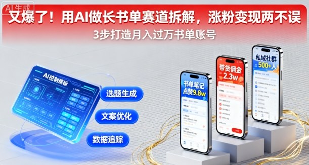 又爆了！用AI做长书单赛道拆解，涨粉变现两不误-财兔窝项目网
