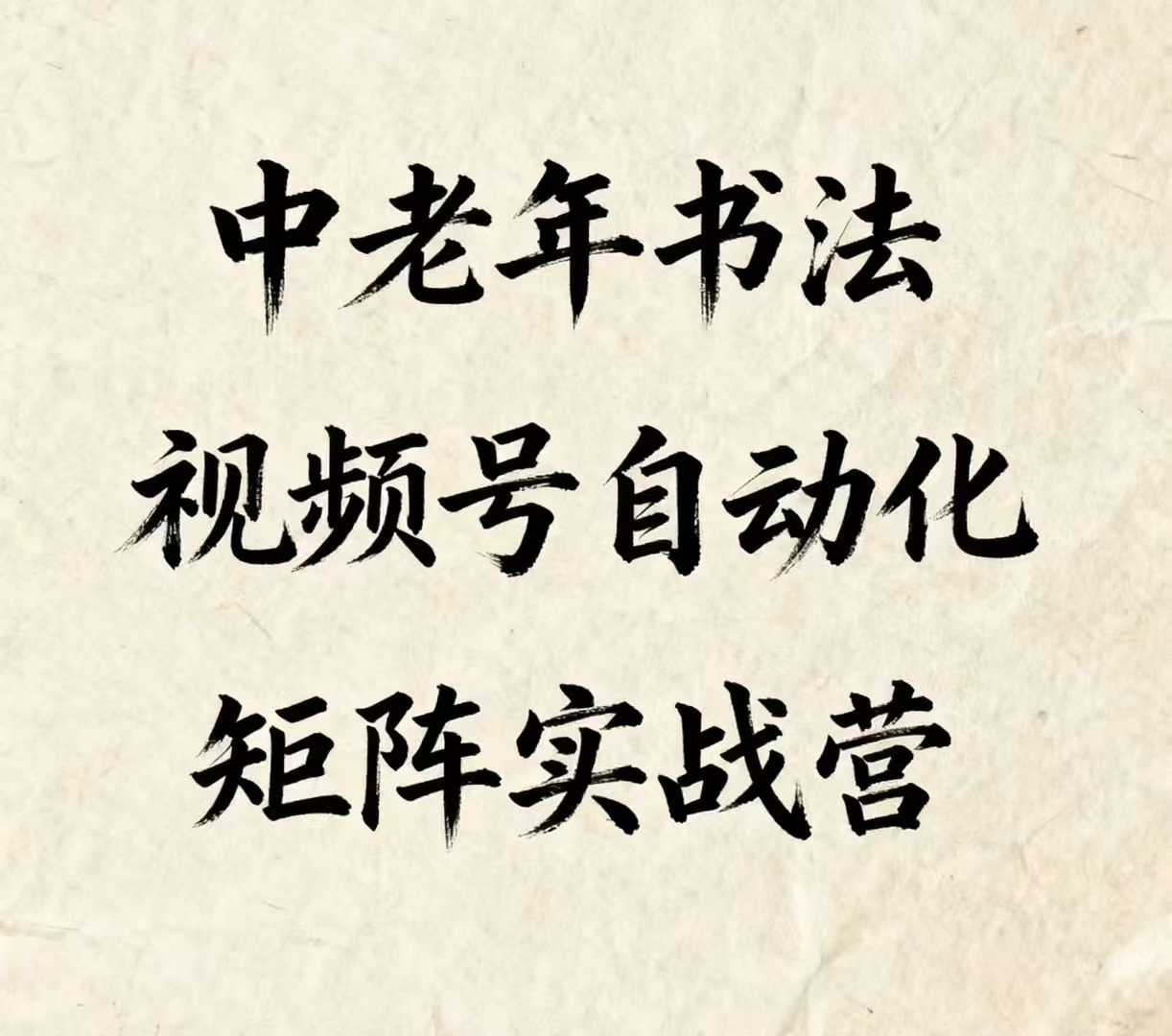 中老年书法视频号自动化矩阵实战营，一套自动化流程玩转中老年书法视频号矩阵-财兔窝项目网