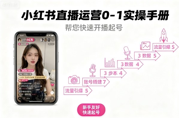 小红书直播运营0-1实操手册，帮您快速开播起号-财兔窝项目网