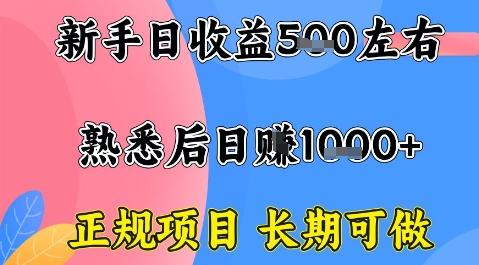 全年可变现项目，收益高无门槛，正规项目，长期可做，一天收益1k+一台电脑在家创业【揭秘】-财兔窝项目网