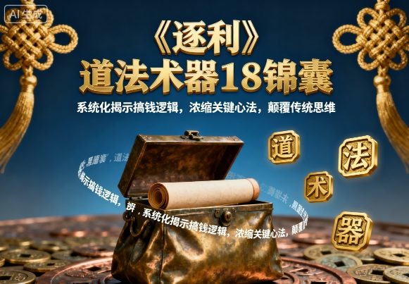 《逐利》道法术器18锦囊，系统化揭示搞钱逻辑，浓缩关键心法，颠覆传统思维-财兔窝项目网