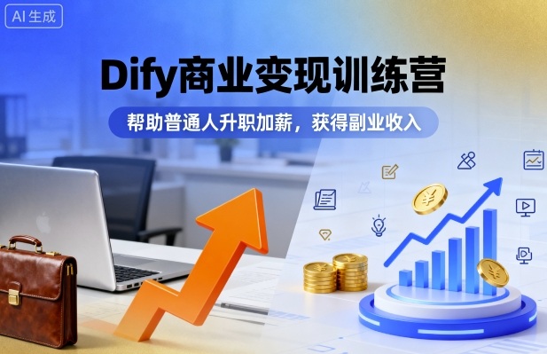 Dify商业变现训练营，帮助普通人升职加薪，获得副业收入-财兔窝项目网