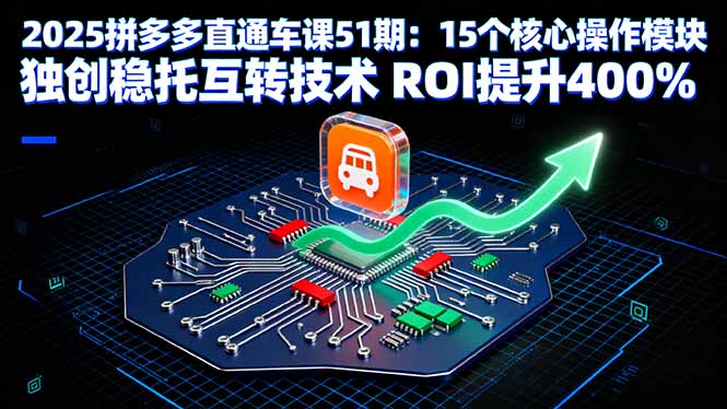 2025拼多多直通车课51期：15个核心操作模块 独创稳托互转技术 ROI提升400%-财兔窝项目网