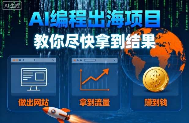 AI编程出海项目，教你尽快拿到结果-做出网站、拿到流量、賺到钱-财兔窝项目网
