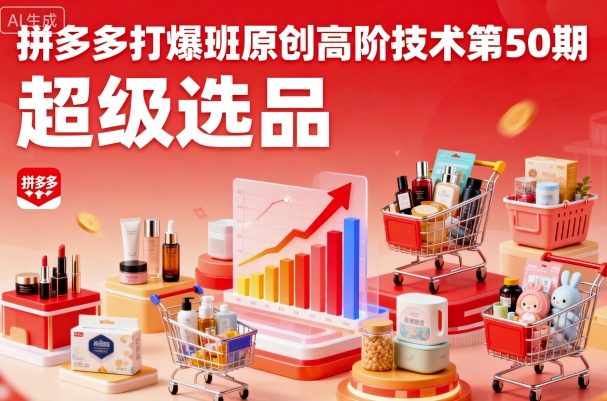 拼多多打爆班原创高阶技术第50期，超级选品-财兔窝项目网
