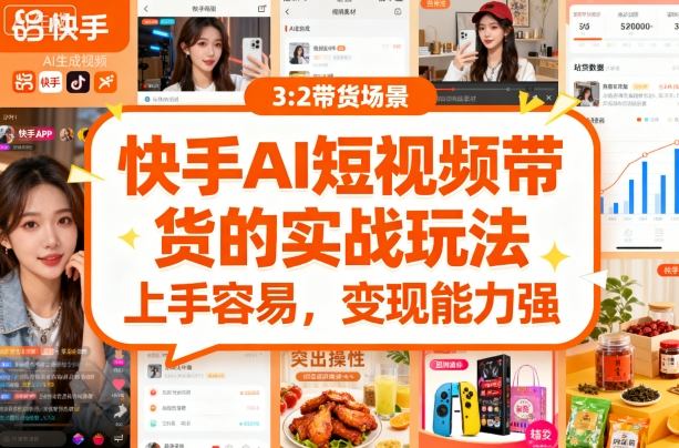 快手ai短视频带货的实战玩法，上手容易，变现能力强-财兔窝项目网