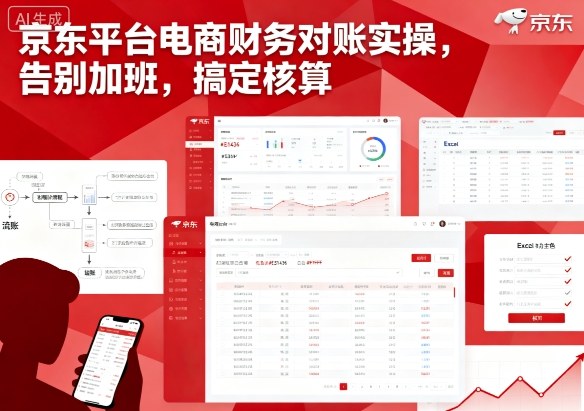 京东平台电商财务对账实操，告别加班，搞定核算-财兔窝项目网