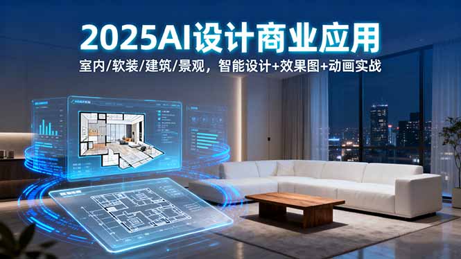 2025AI设计商业应用：室内/软装/建筑/景观，智能设计+效果图+动画实战-财兔窝项目网