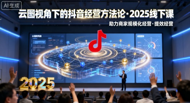 云图视角下的抖音经营方法论，2025线下课，助力商家规模化经营，提效经营(录音+字幕)-财兔窝项目网