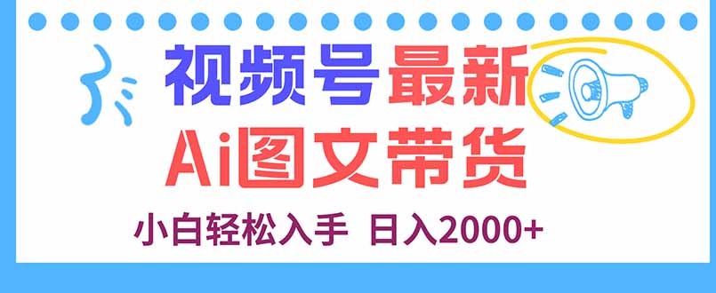 视频号最新AI图文带货，每天几分钟，小白轻松入手，日入2000+-财兔窝项目网