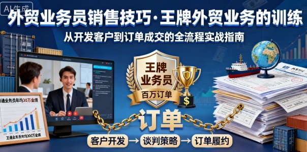 外贸业务员销售技巧，王牌外贸业务的训练-财兔窝项目网