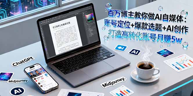 百万博主教你做AI自媒体：账号定位+爆款选题+AI创作 打造高转化账号月赚5w-财兔窝项目网