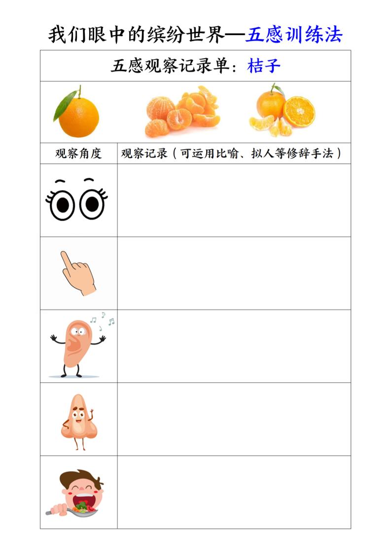 三上语文-第五单元五感训练法-财兔窝项目网