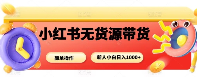 小红书无货源带货项目，简单无脑，新人小白日入多张-财兔窝项目网