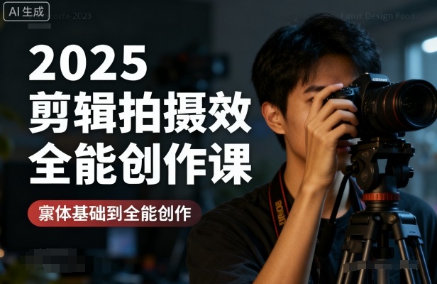 2025剪辑拍摄特效全能创作课，零基础到全能创作-财兔窝项目网