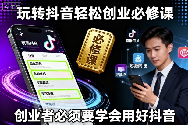 玩转抖音轻松创业必修课，创业者必须要学会用好抖音-财兔窝项目网