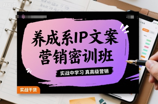 养成系IP文案营销密训班，实战中学习真高级营销-财兔窝项目网