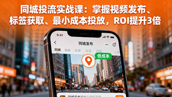 同城投流实战课：掌握视频发布、标签获取、最小成本投放，ROI提升3倍-财兔窝项目网