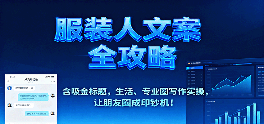 服装人文案全攻略，含吸金标题，生活、专业圈写作实操，让朋友圈成印钞机！-财兔窝项目网