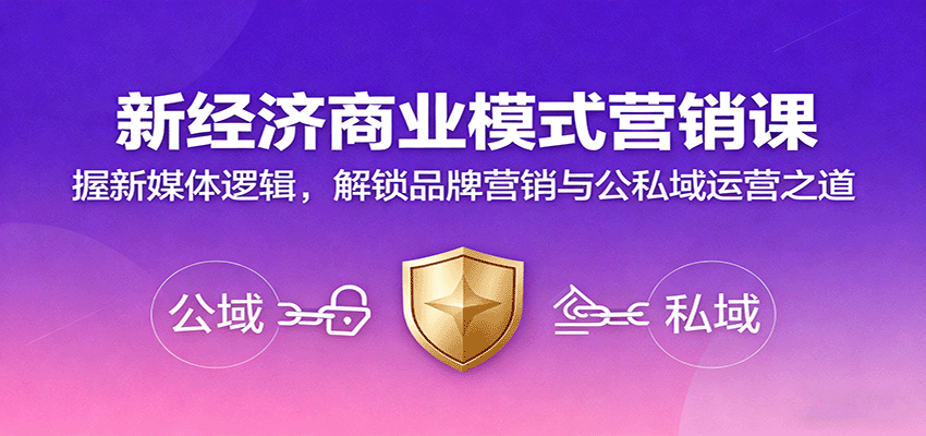 新经济商业模式营销课，握新媒体逻辑，解锁品牌营销与公私域运营之道-财兔窝项目网